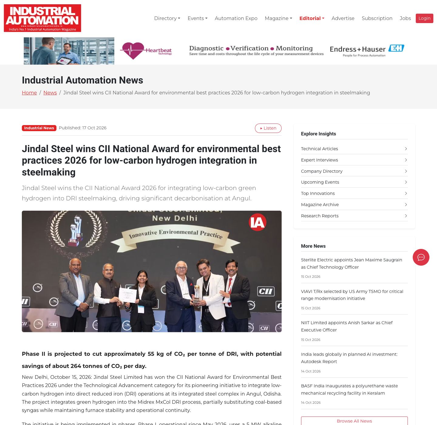 News and articles page of industrialautomationindia.in